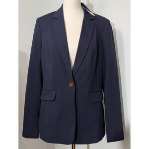 NWT Long Tall Sally LTS Suit Blazer Ponte Longline Navy Jacket UK 14 / US 10